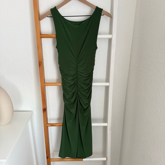 Norma Kamali x Kamalikuture Green Ruched Bodycon Cocktail Dress Sleeveless - Picture 3 of 11